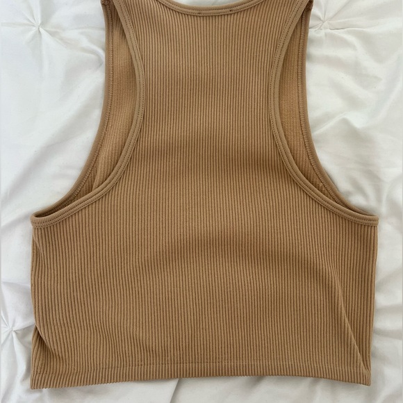 Zara Cropped Brown Tank Top - Picture 2 of 4